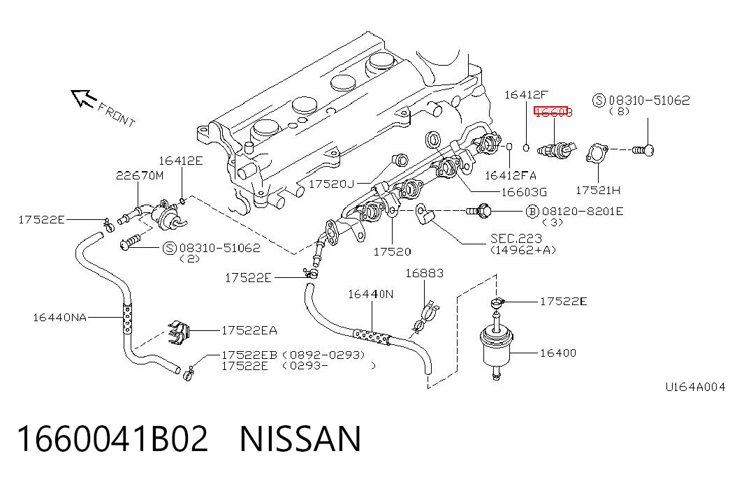 1660041B02 Nissan/Infiniti Форсунка вприску палива