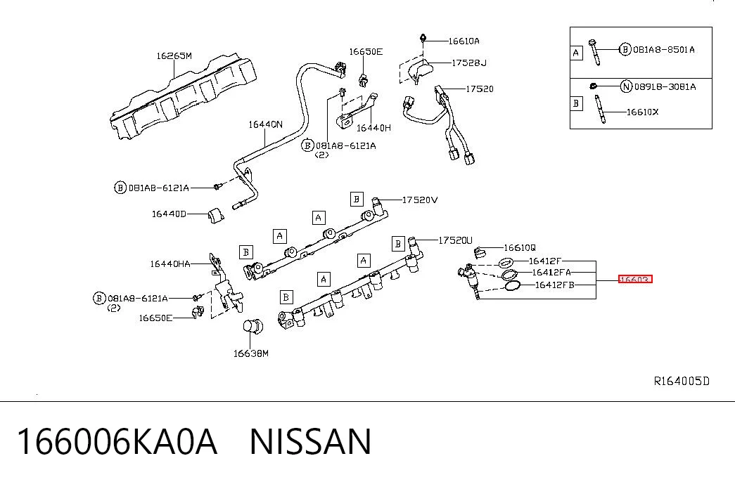 166006KA0A Nissan/Infiniti Форсунка вприску палива