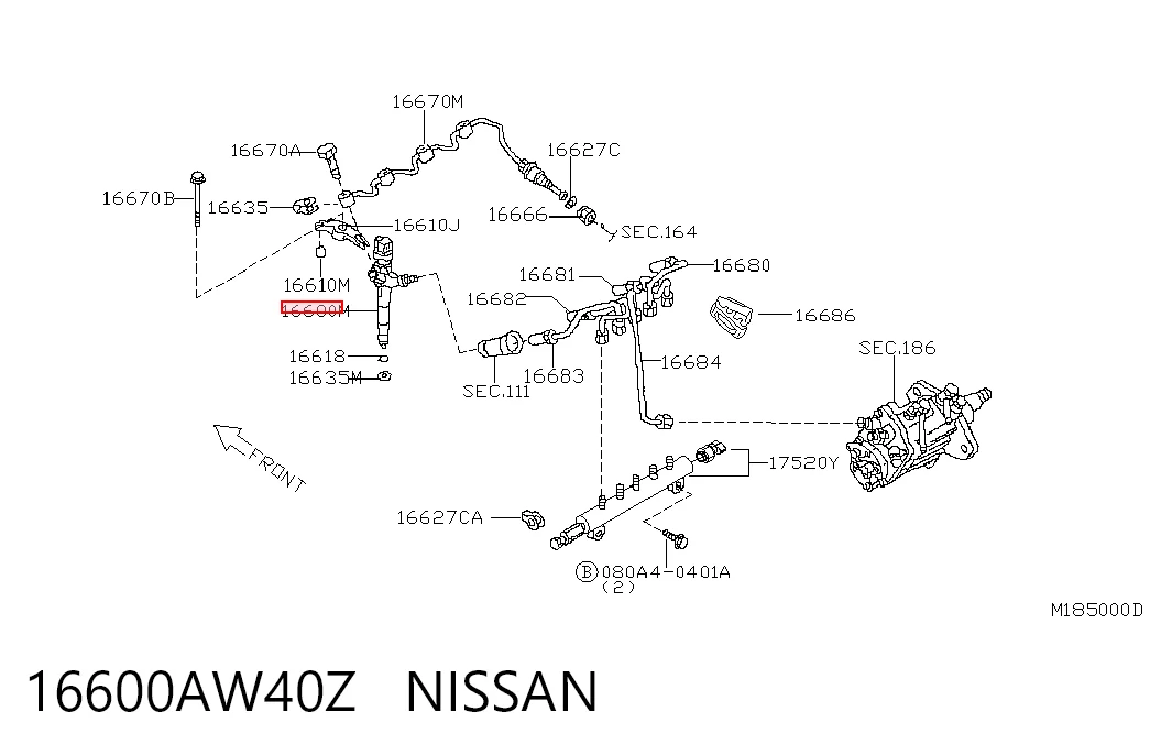 Форсунка інжектора Denso 16600AW402