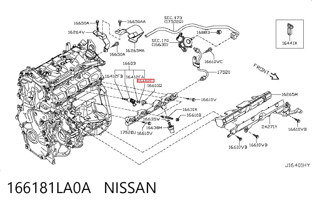 16698AA17A Subaru Кільце інжектора