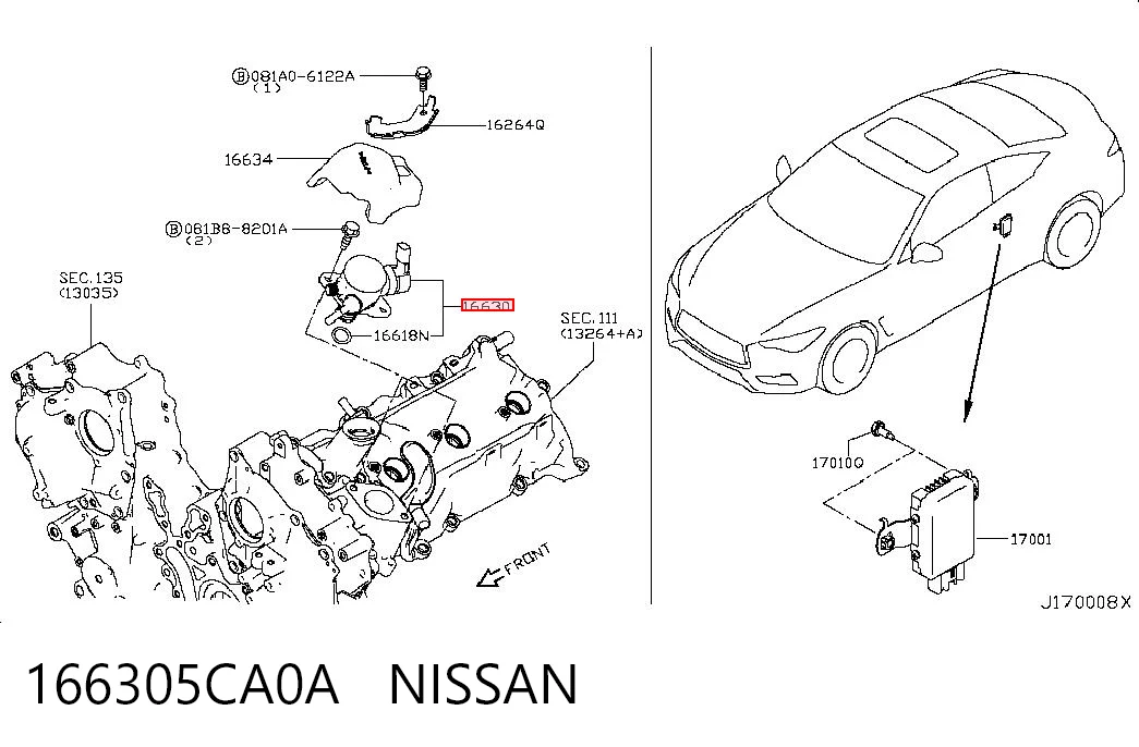 166305CA0A Nissan/Infiniti Насос паливний високого тиску (ПНВТ)