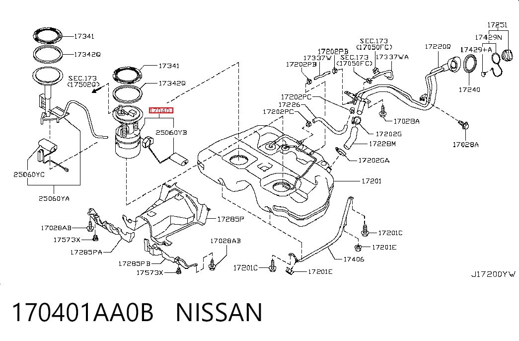 Електробензонасос на Nissan Murano  Z51
