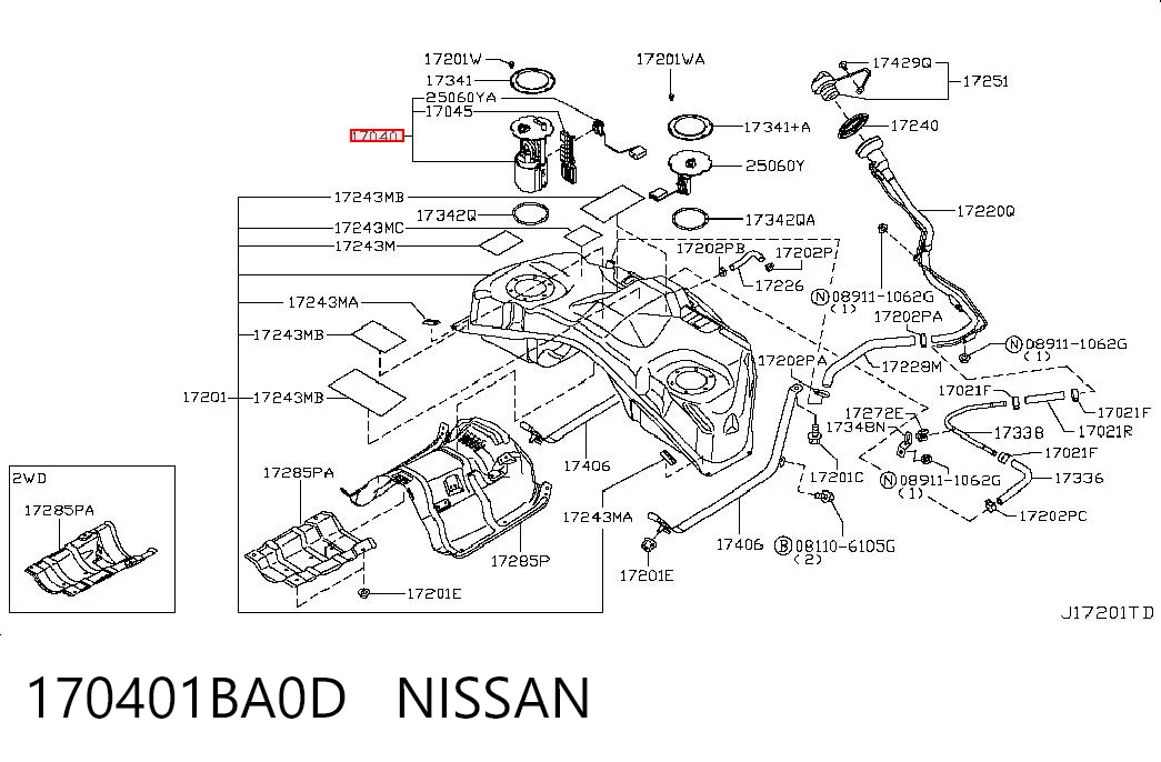 170401BA0D Nissan/Infiniti Електробензонасос