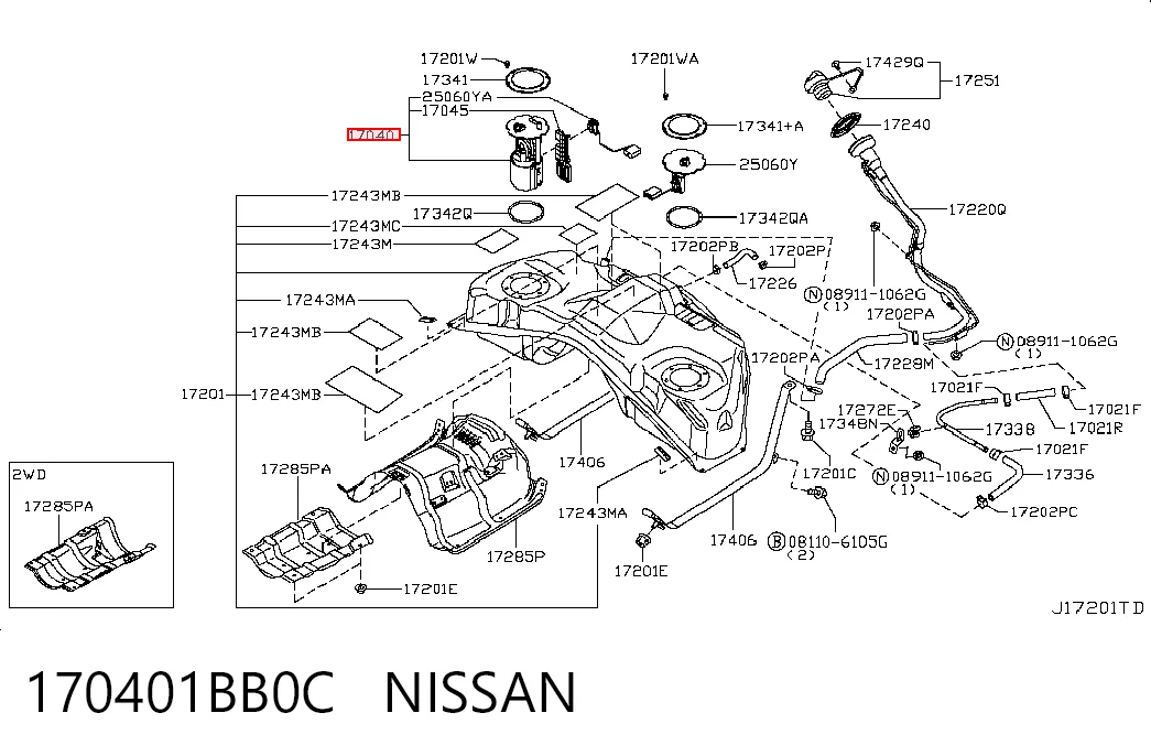 170401BB0C Nissan/Infiniti Електробензонасос
