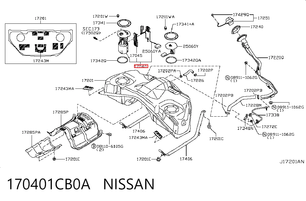 Електробензонасос на Nissan Teana  J32