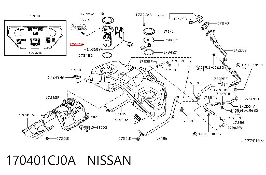 Електробензонасос на Nissan Teana  J32