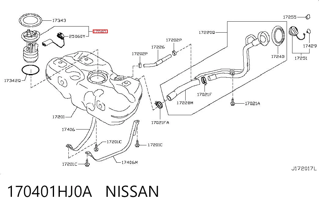 170401HJ0A Nissan/Infiniti Електробензонасос