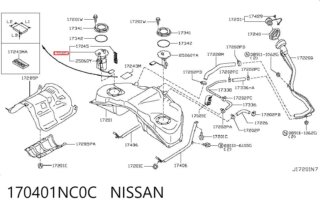 170401NC0C Nissan/Infiniti Електробензонасос
