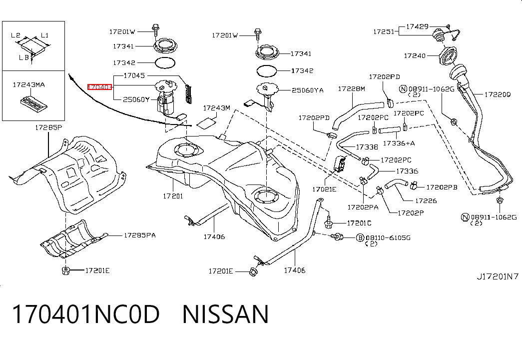 170401NC0D Nissan/Infiniti Електробензонасос