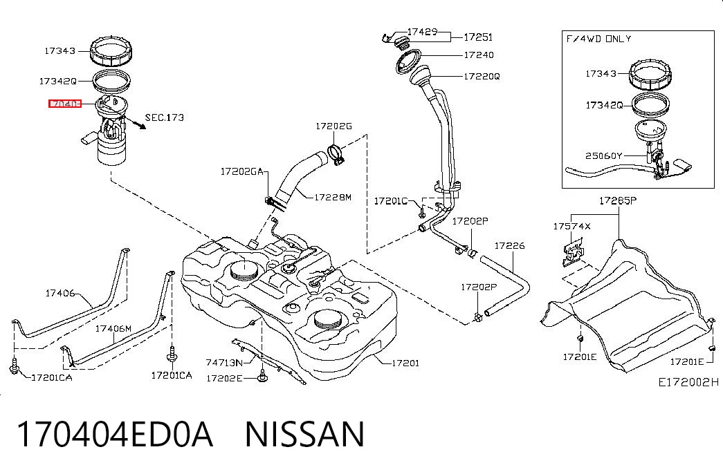 170404ED0A Nissan/Infiniti Електробензонасос