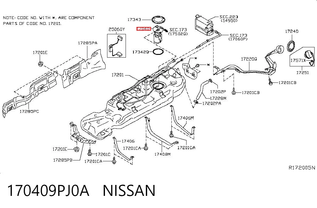 170409PJ0A Nissan/Infiniti Електробензонасос