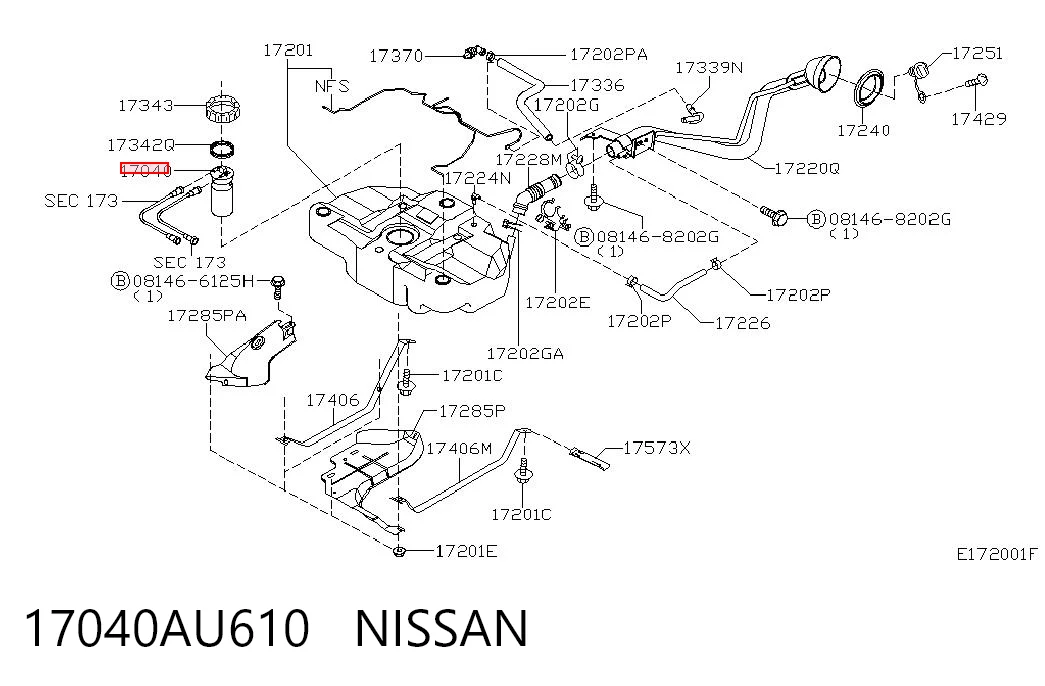 Датчик бензобака на Nissan Primera  P12