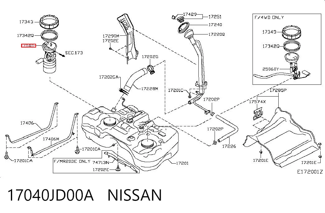 Електробензонасос на Nissan Qashqai I J10
