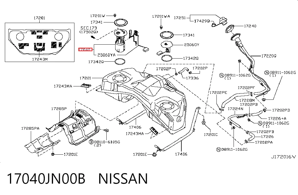 17040JN00B Nissan/Infiniti Електробензонасос