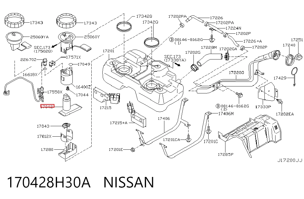 Паливний насос електричний, занурювальний Nissan X-Trail позашляховик (T30) (2001 - 2007) ціна, від 31.68 USD