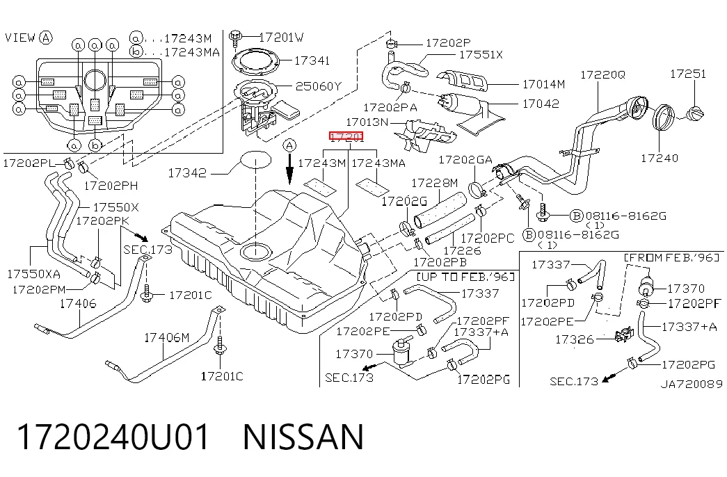 Б/бак Nissan Maxima седан (A32) (1994 - 2000) ціна, від 63.78 USD