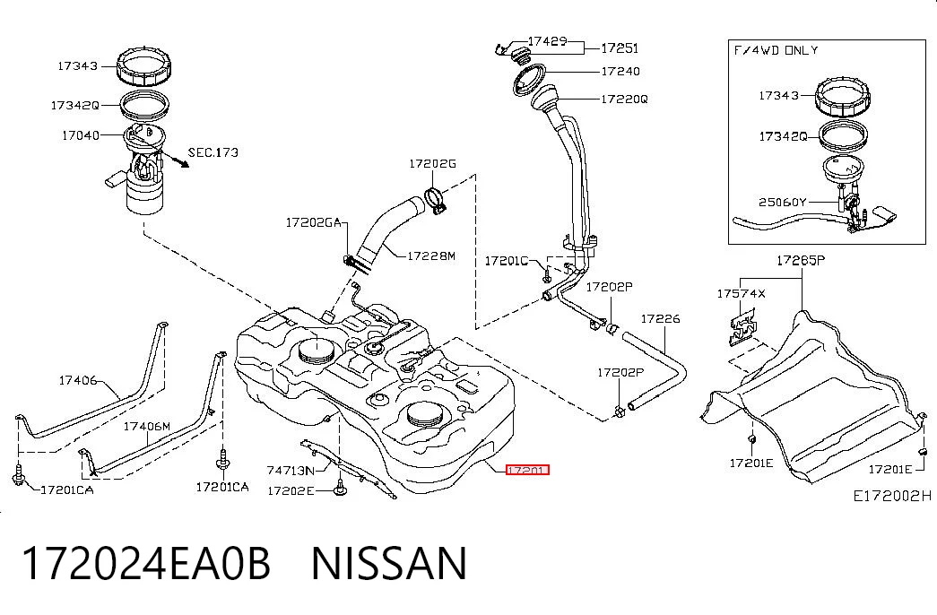 Бак паливний на Nissan Qashqai II J11