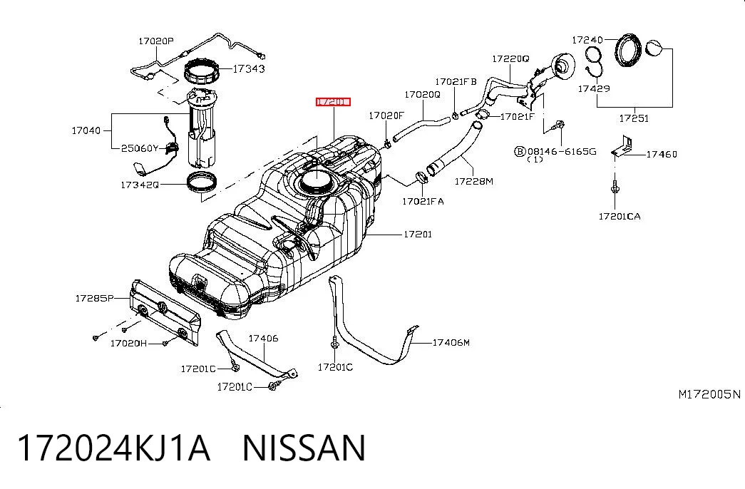Бак паливний Nissan Navara D23, D23T