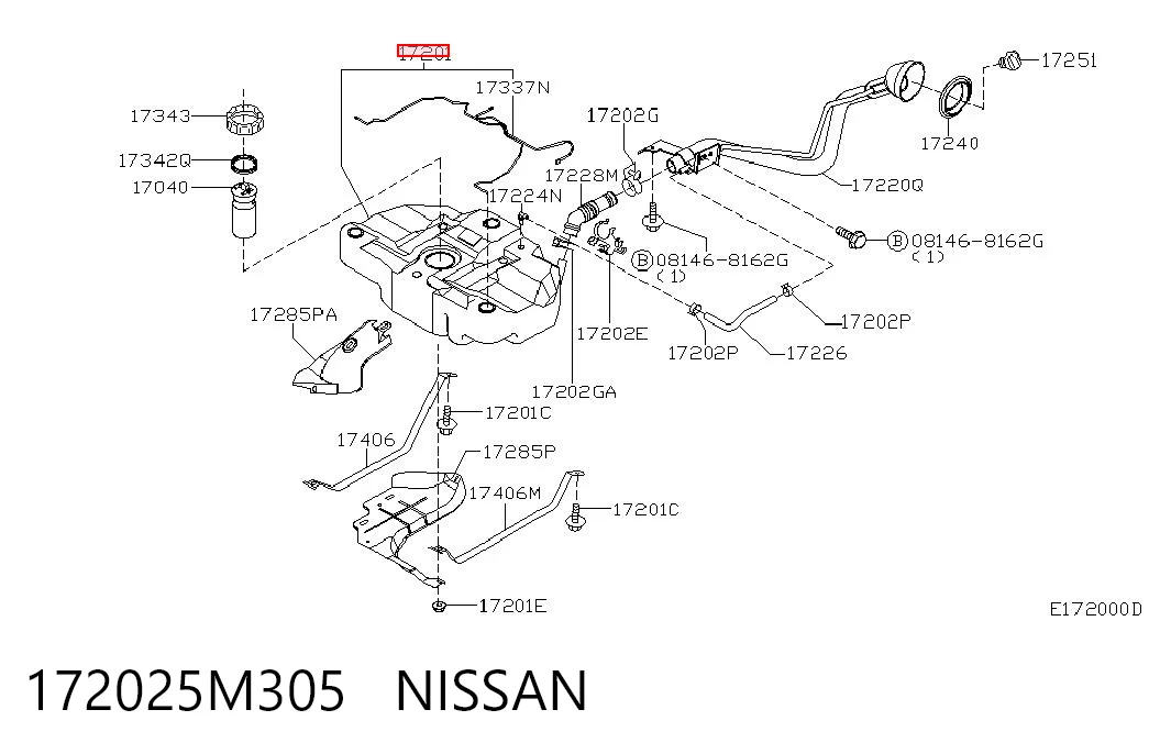 Бак паливний на Nissan Almera II N16