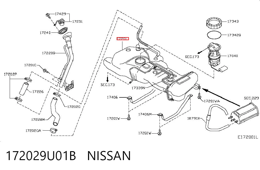 Бак паливний на Nissan Note  E11