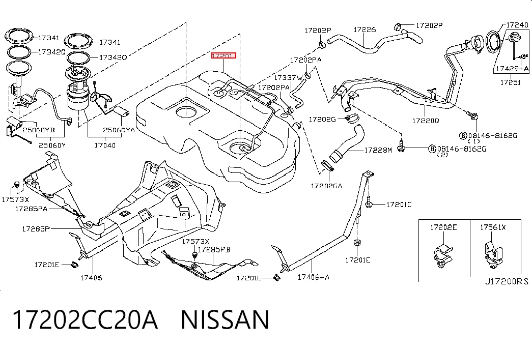 Бак паливний на Nissan Murano  Z51