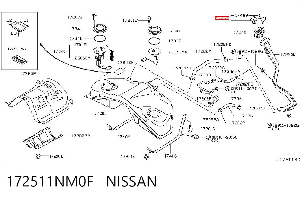  Пробка бензобаку Nissan Rogue 