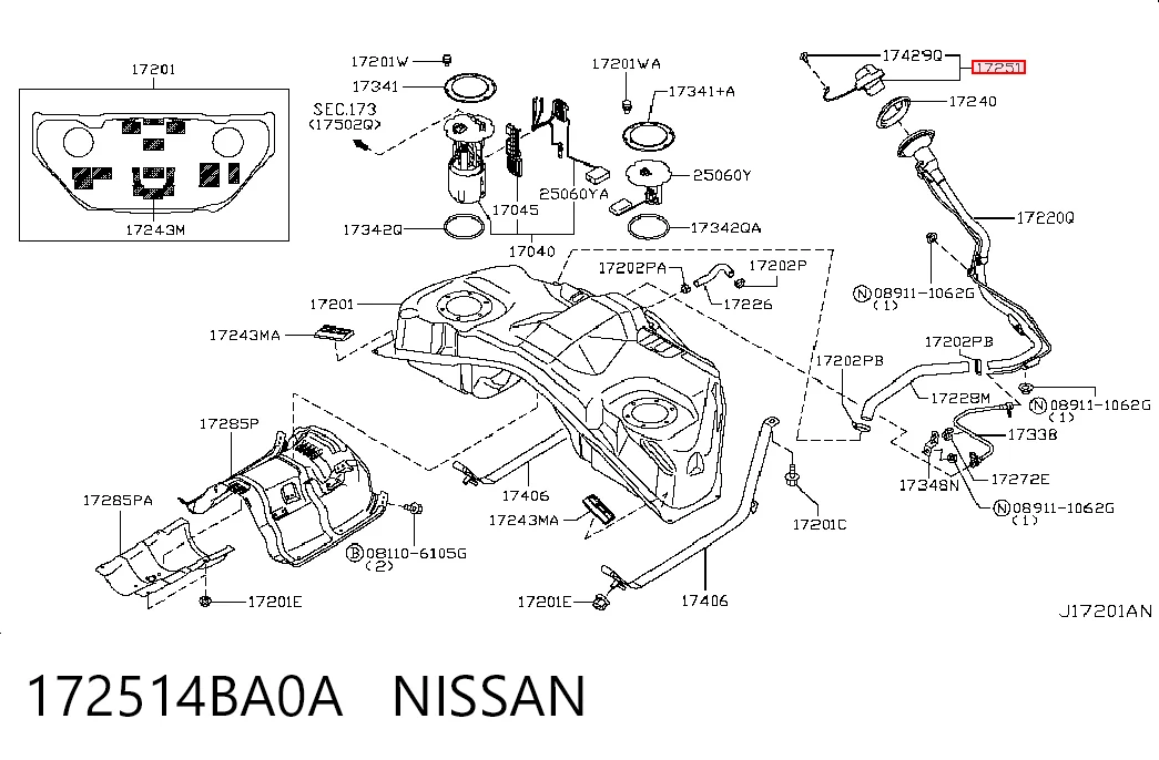 Пробка паливного бака Nissan Rogue позашляховик (T32U) (2013 - 2020) ціна, від 12.50 USD