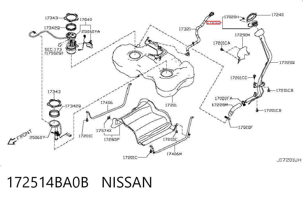 172514BA0B Nissan/Infiniti Кришка / пробка бензобака