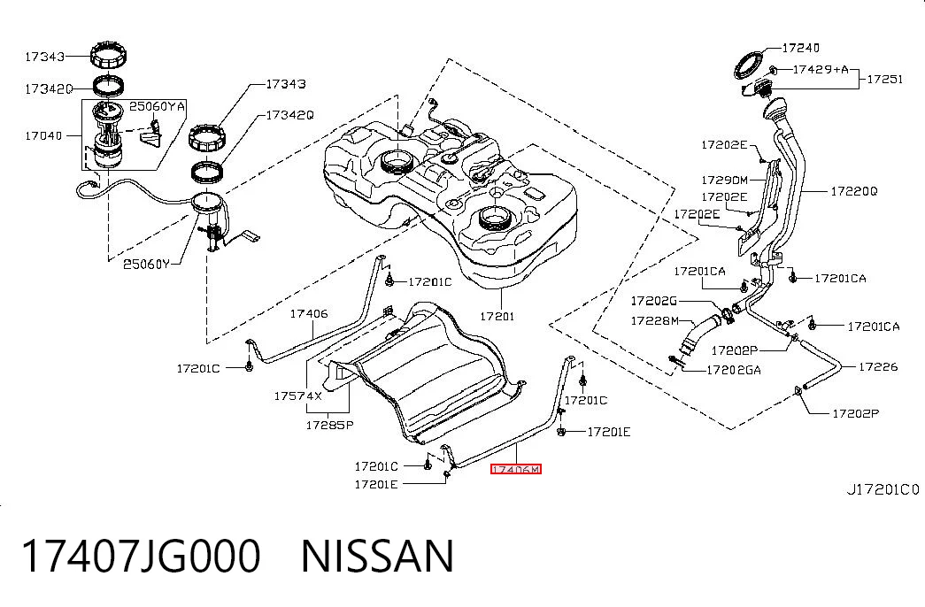 17407JG000 Nissan/Infiniti Кронштейн баку паливного