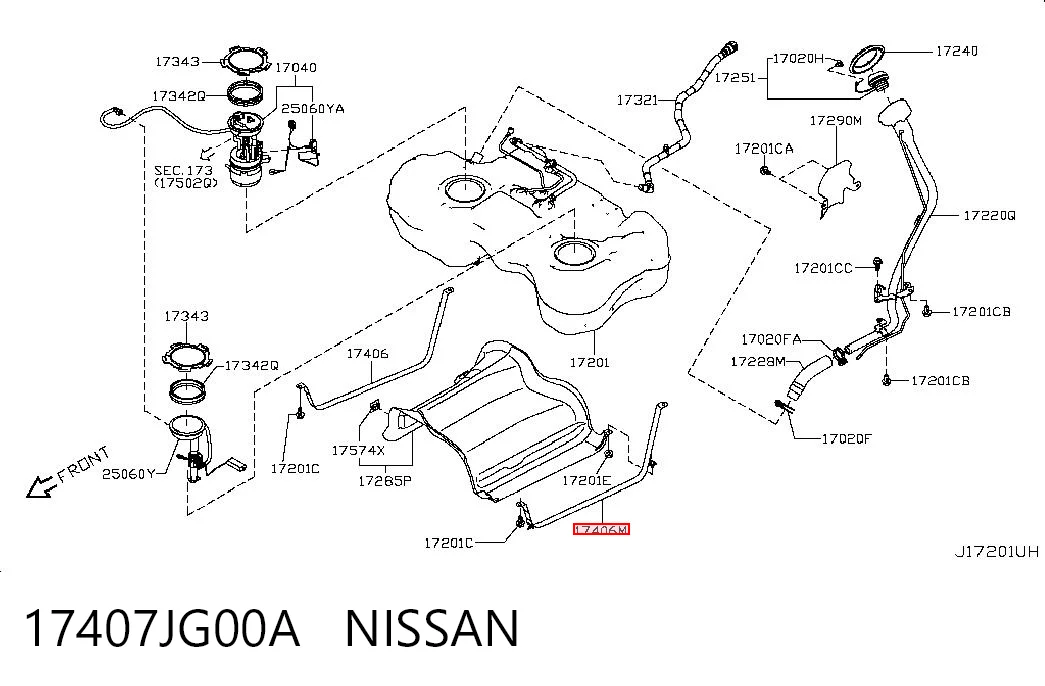 17407JG00A Nissan/Infiniti Кронштейн баку паливного