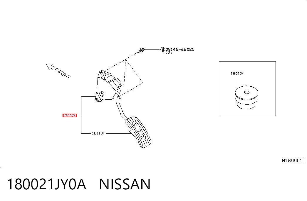 180021JY0A Nissan/Infiniti Педаль газу (акселератора)