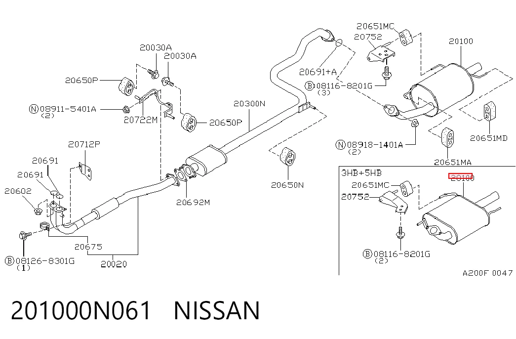 Купити Глушник, задня частина Nissan Almera I N15