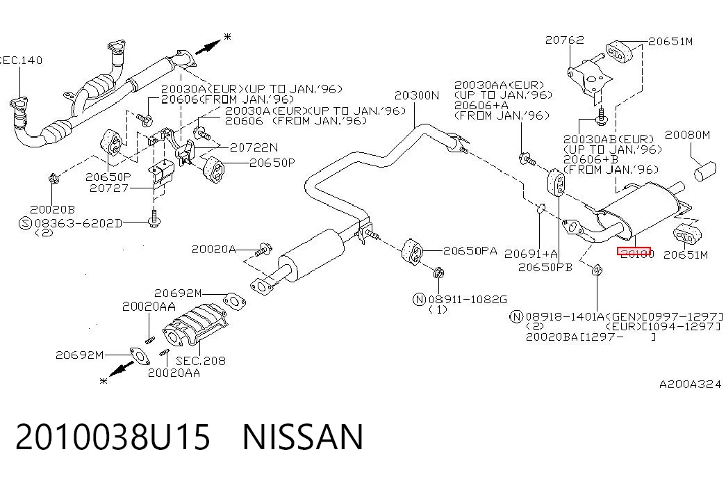 Глушилка задня на Nissan Maxima  A32