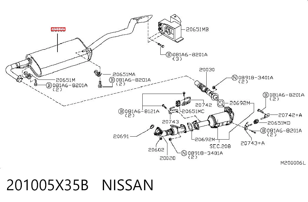 ED15214 Edex Глушник, задня частина
