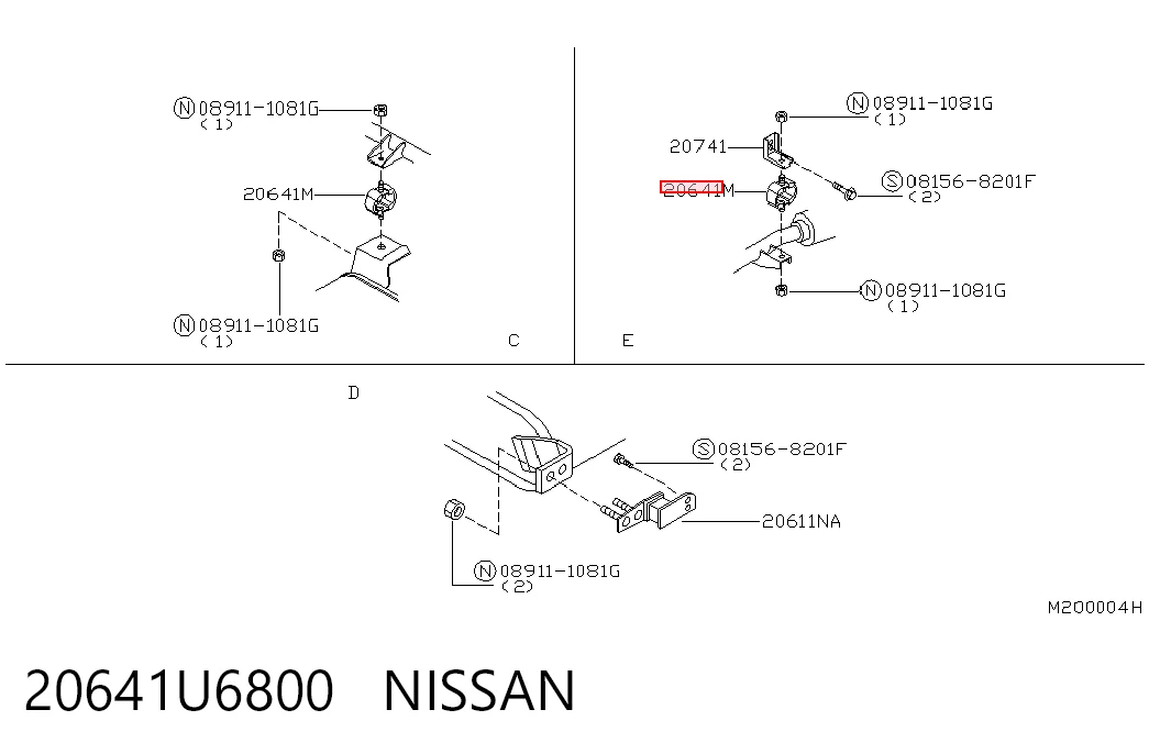 Кронштейн кріплення глушника на Nissan Patrol  Y61