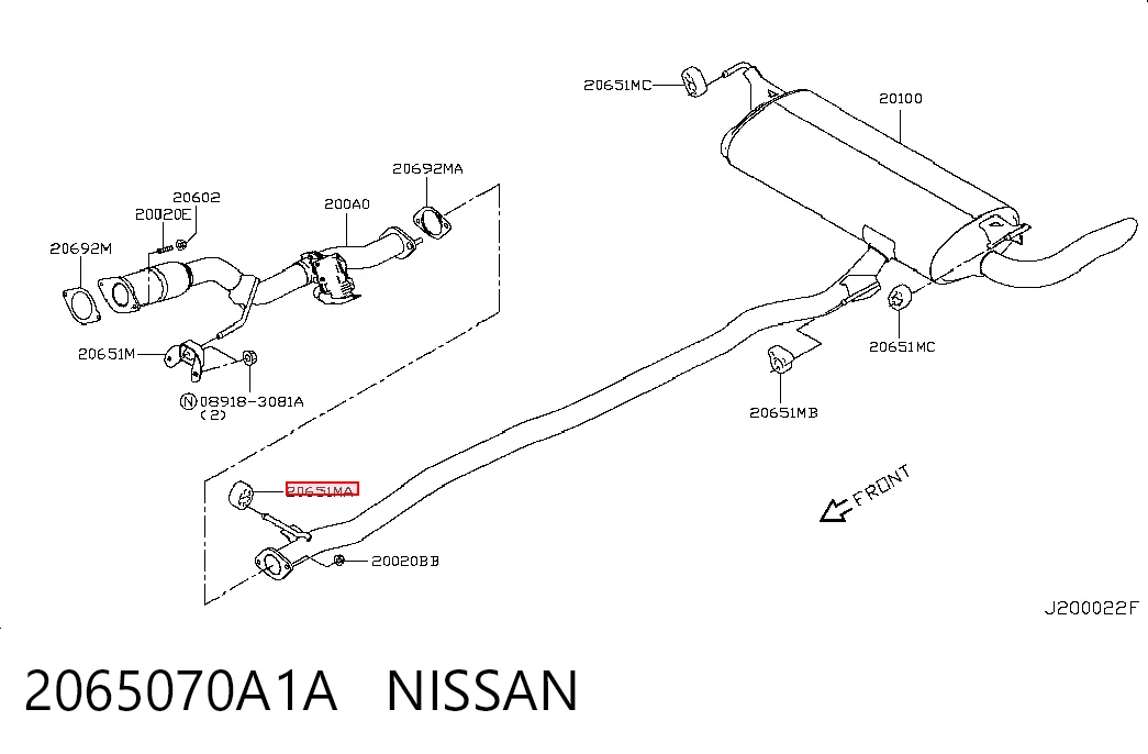 Кронштейн кріплення глушника на Nissan Teana  J32