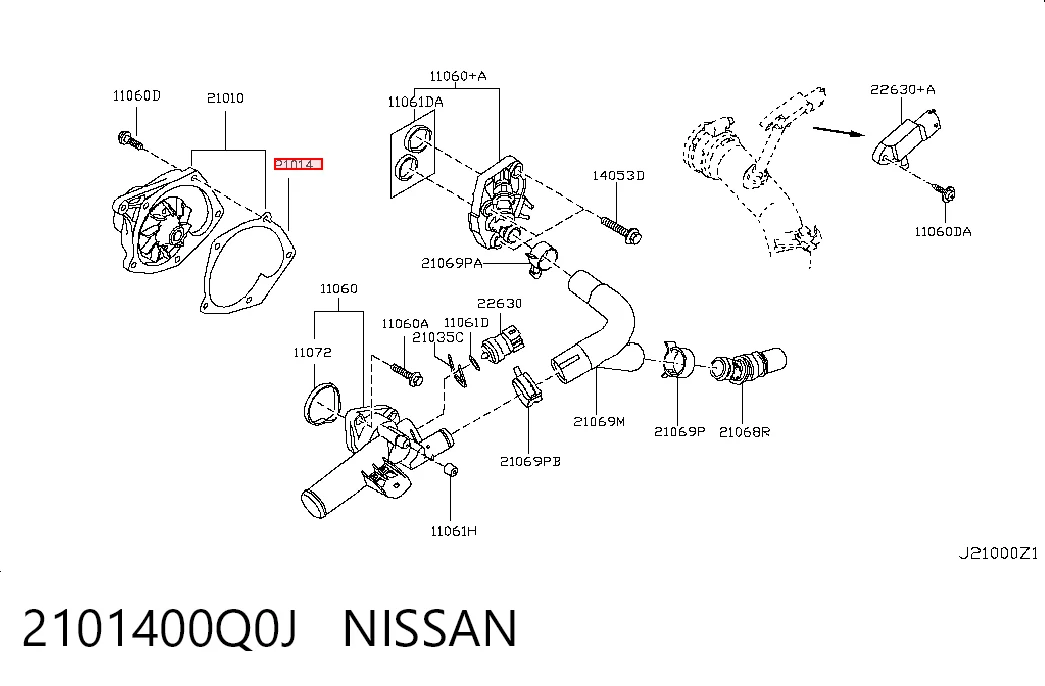 95528046 Peugeot/Citroen Прокладка водяної помпи