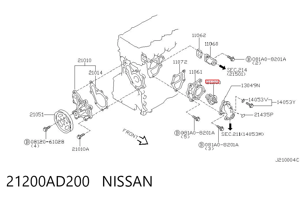 21200AD200 Nissan/Infiniti Авто термостат