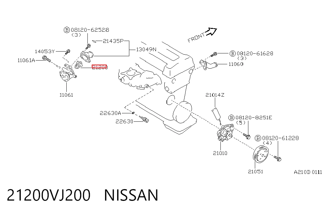 21200VJ200 Nissan/Infiniti Авто термостат
