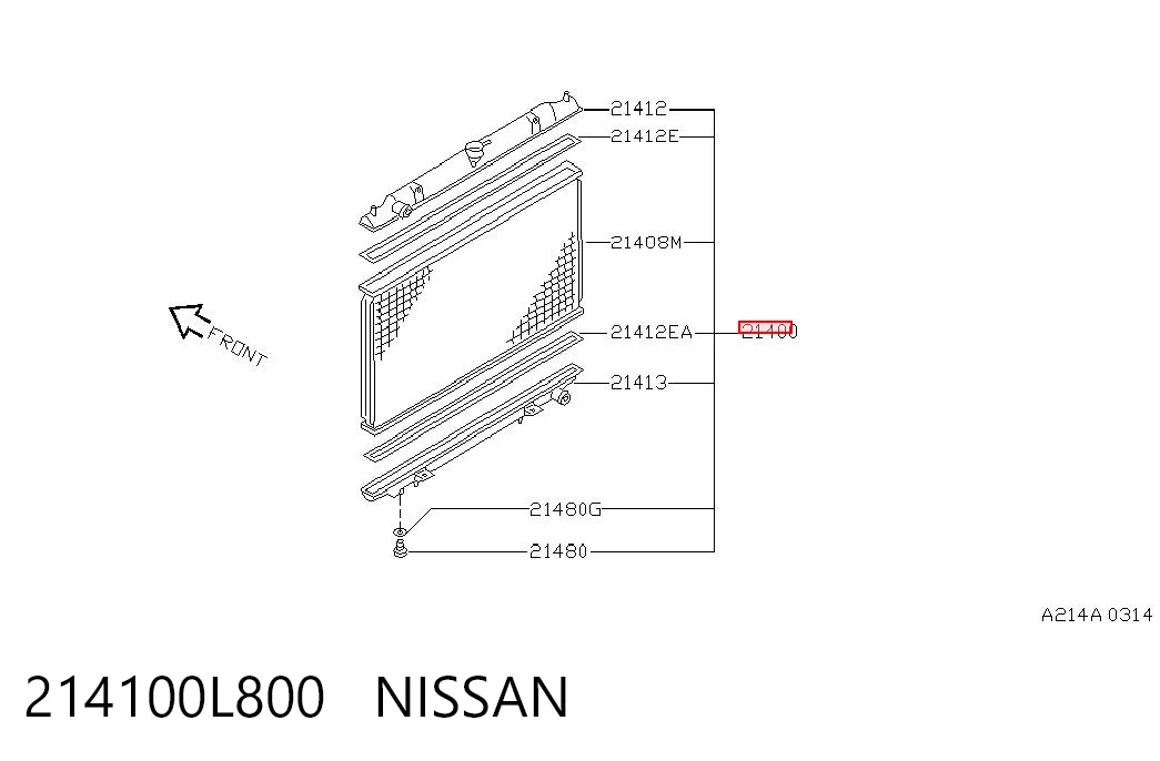 214100L800 Nissan/Infiniti Радіатор охолодження двигуна