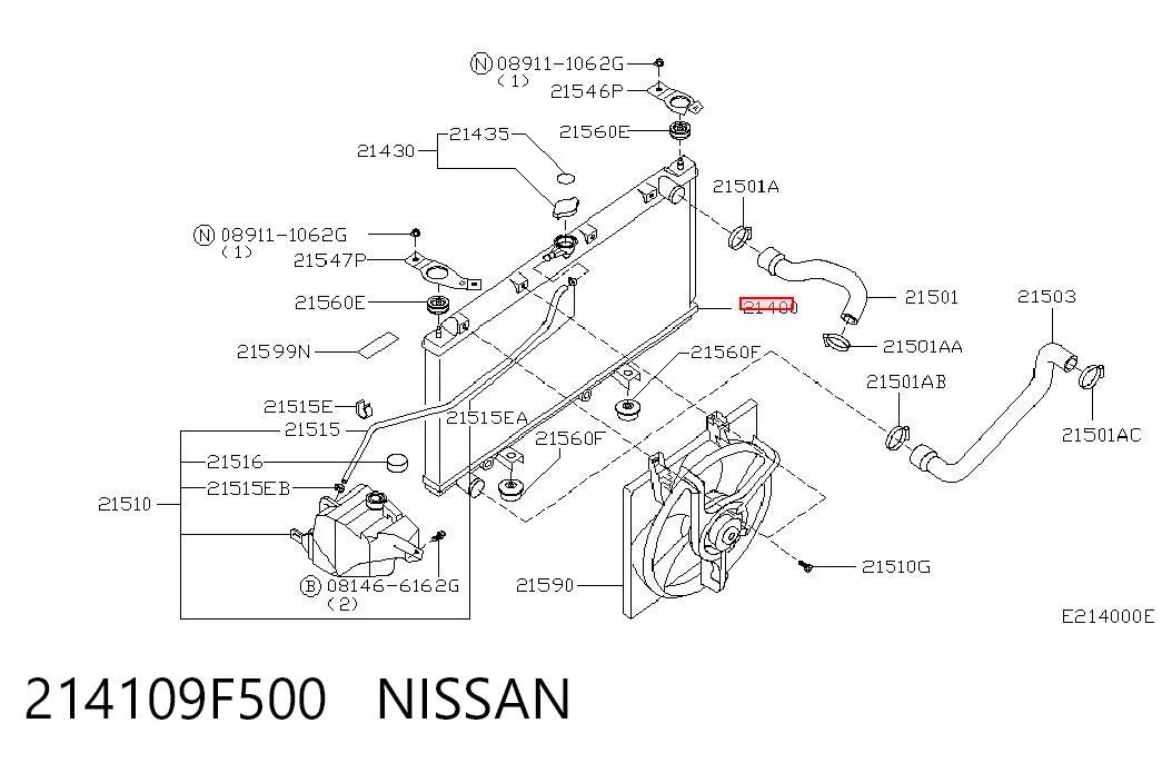 Радіатор основний Nissan Primera седан (P11) (1996 - 2002) ціна, від 73.41 USD