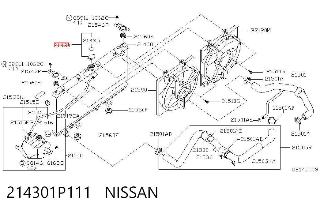 214301P111 Nissan/Infiniti Кришка / пробка радіатора