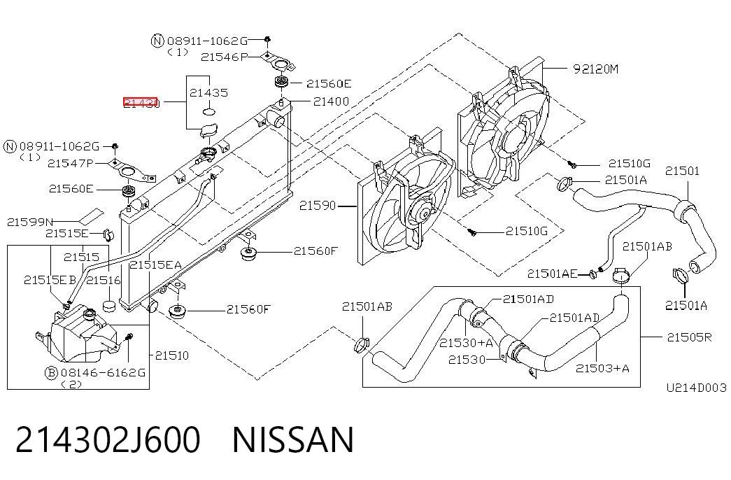 214302J600 Nissan/Infiniti Кришка / пробка радіатора