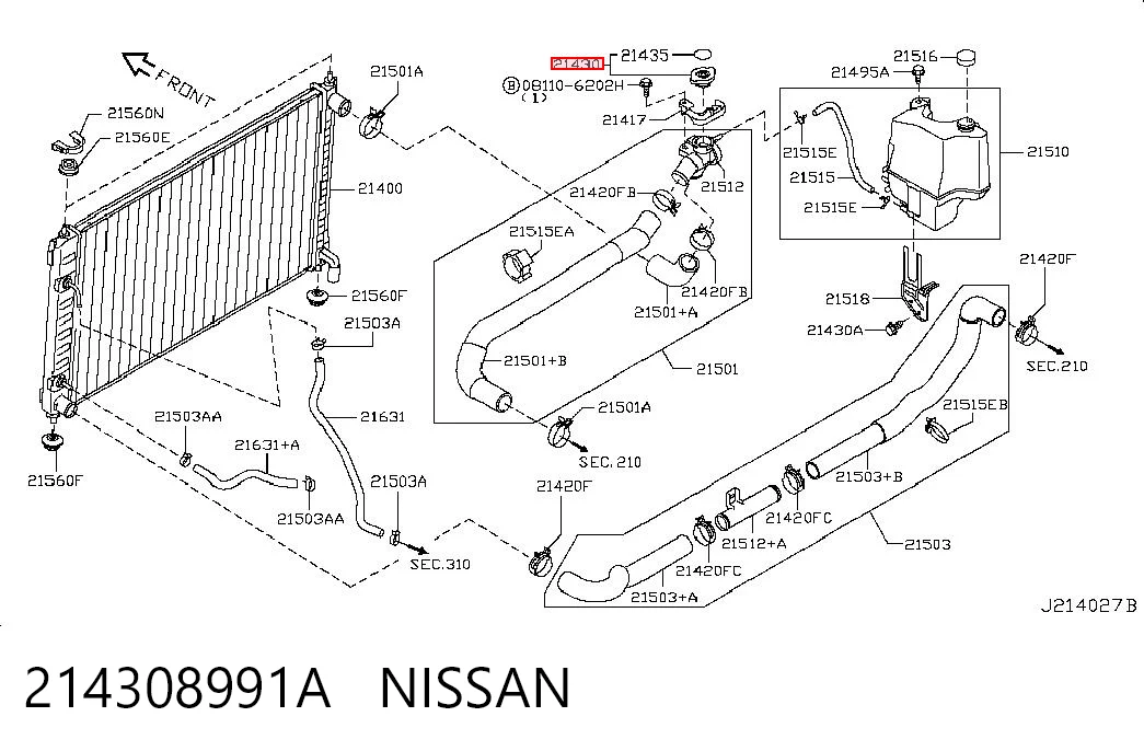 214308991A Nissan/Infiniti Кришка / пробка радіатора