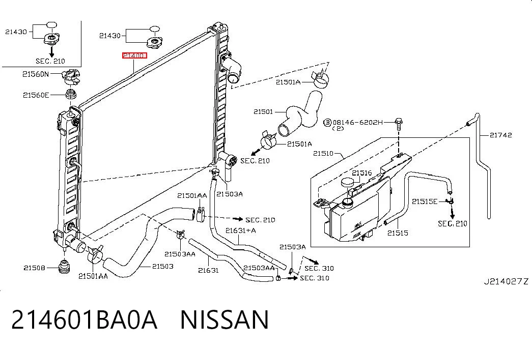214601BA0A Nissan/Infiniti Радіатор охолодження двигуна