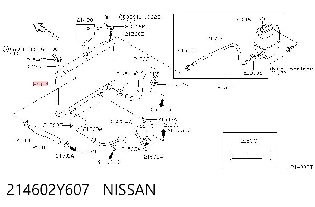 214602Y607 Nissan/Infiniti Радіатор охолодження двигуна