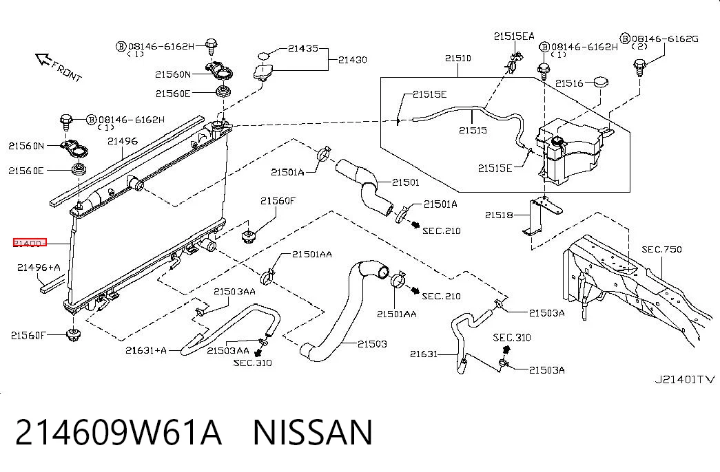 Купити Радіатор Nissan Teana  J31