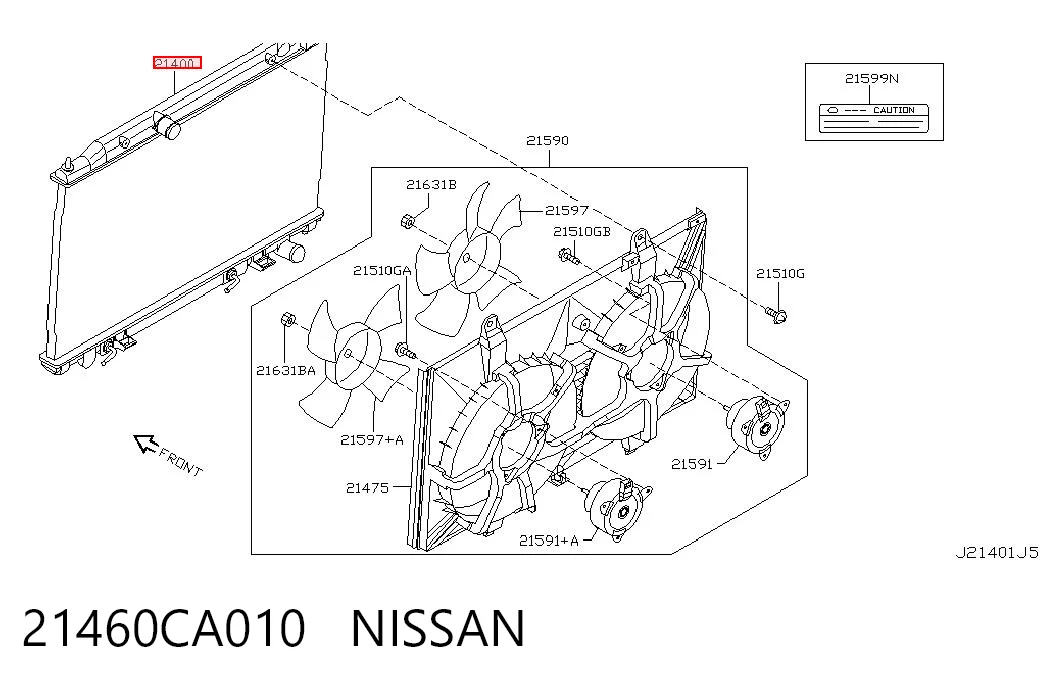 21460CA010 Nissan/Infiniti Радіатор охолодження двигуна
