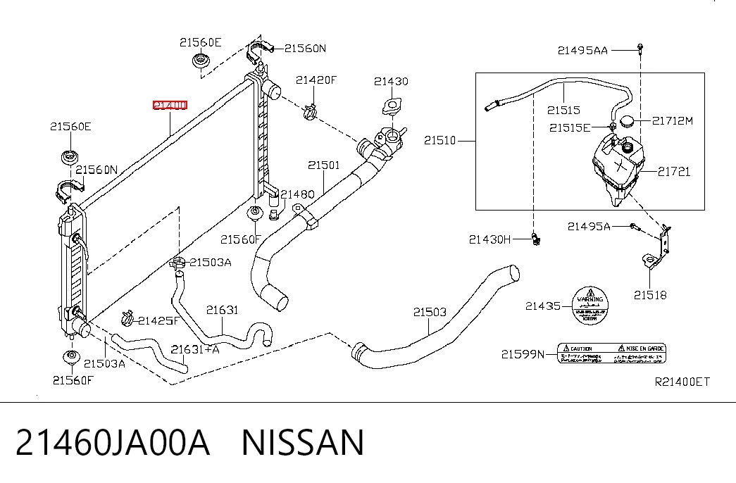 21460JA00A Nissan/Infiniti Радіатор охолодження двигуна