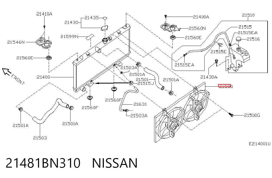 Купити Вентилятор охолодження радіатора Nissan Almera II N16
